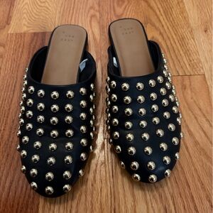 a new day Black and Gold Studded Mules